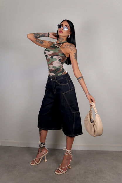 Bermuda Baggy - Denim Scuro