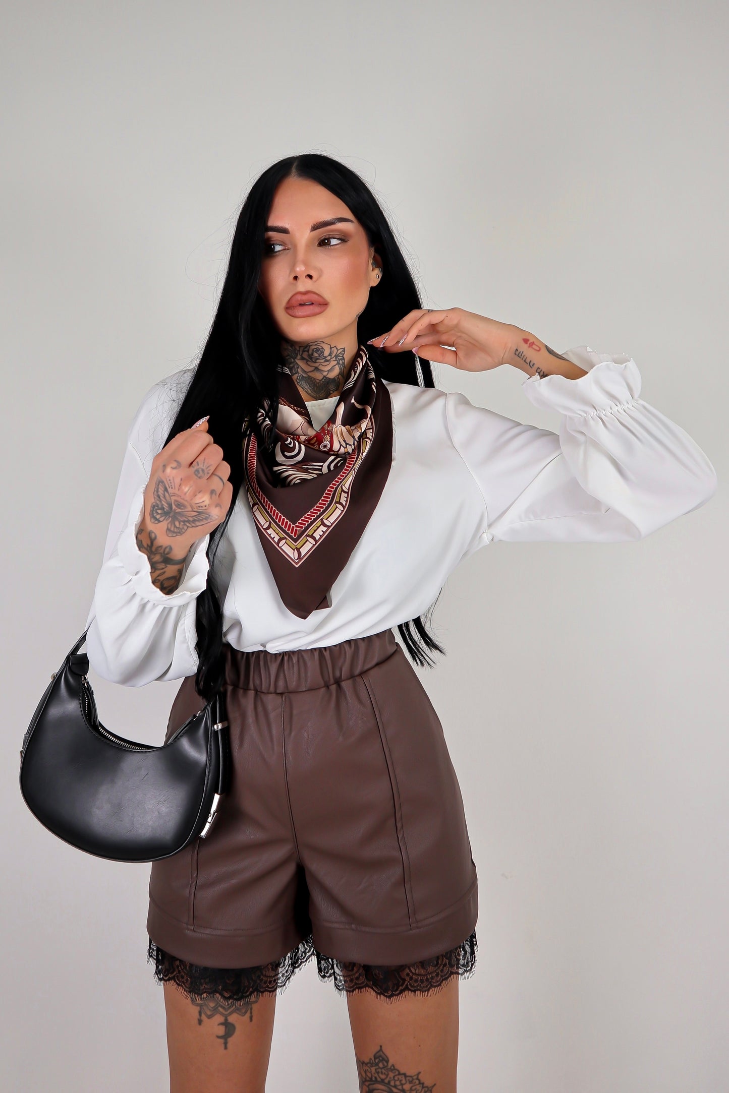 Shorts ecopelle Vicky - Marrone