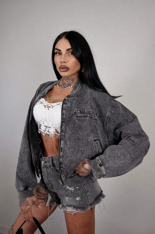 Bomber denim Street - Nero fumo