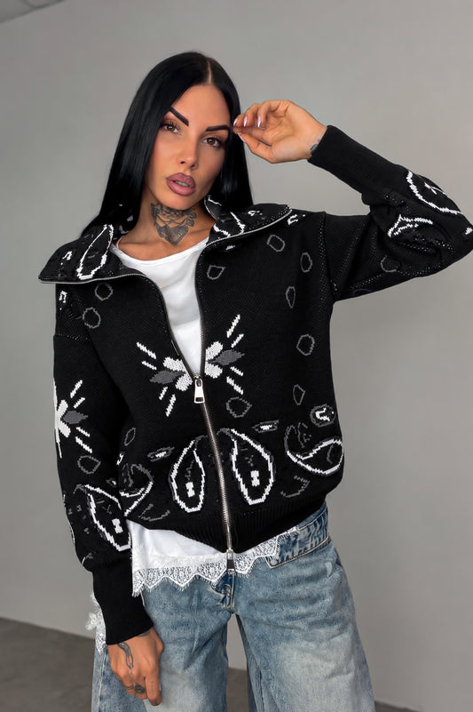Cardigan Bandana - Nero