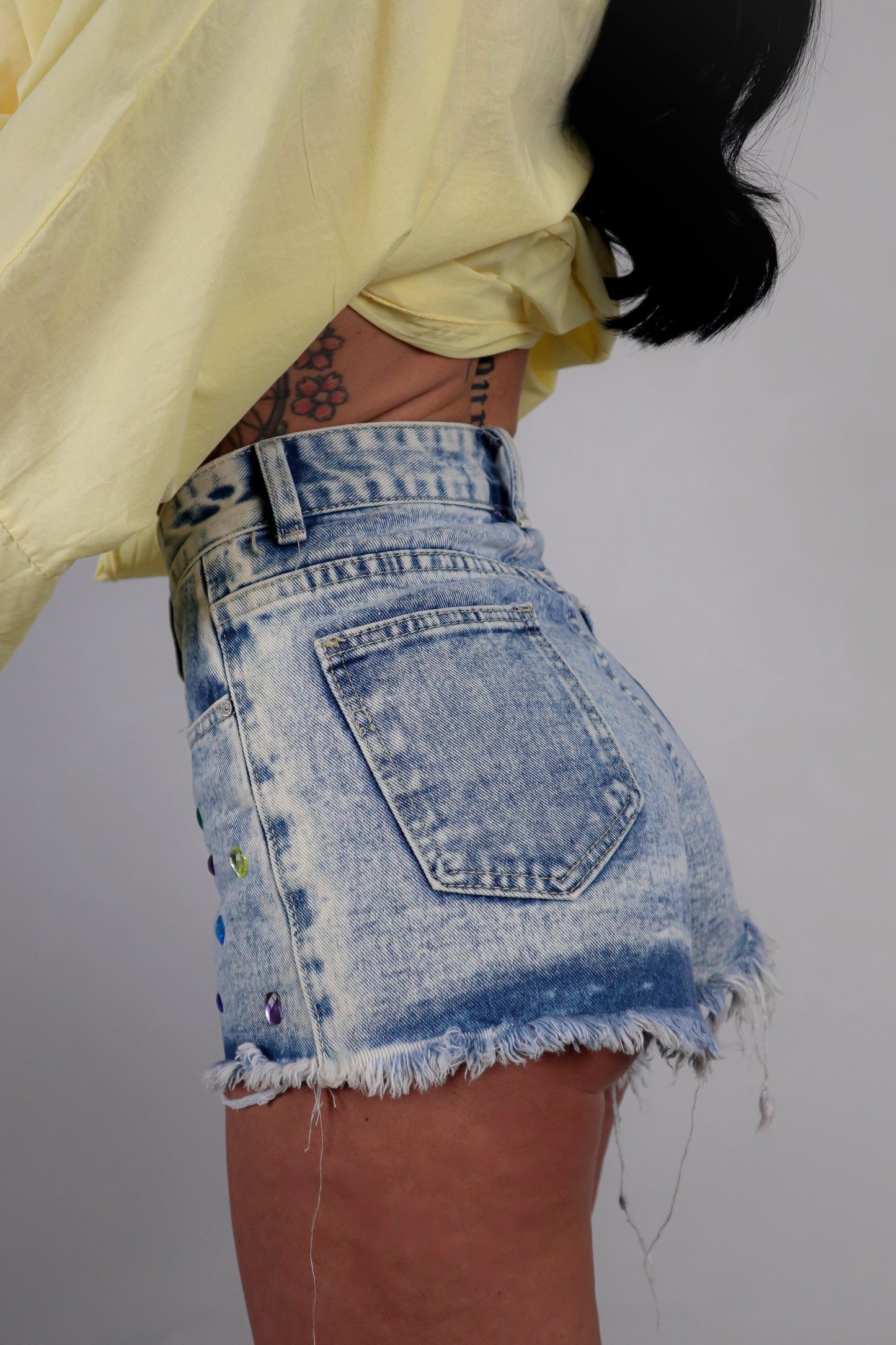 Shorts slavato Rubino