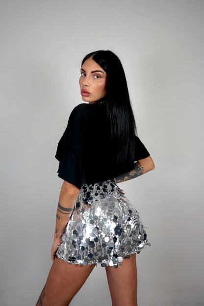 Shorts Paillettes Astrid - Argento
