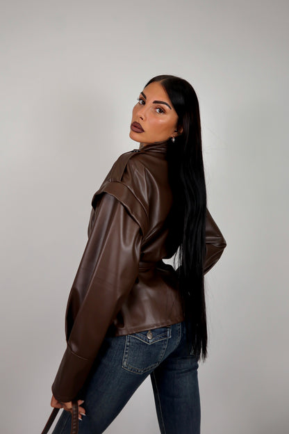 Giacca Ecopelle Mirabel - Marrone