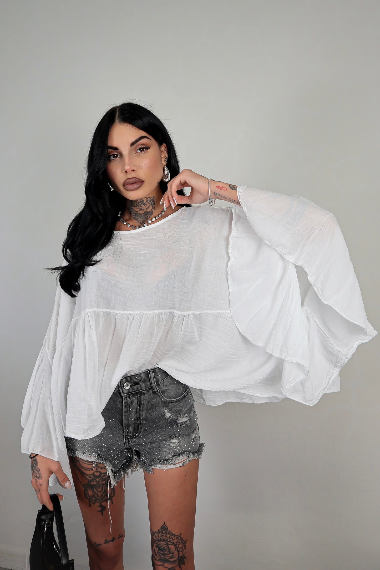 Blusa cotone Zahira - Bianco
