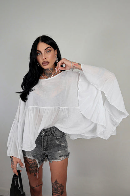 Blusa cotone Zahira - Bianco