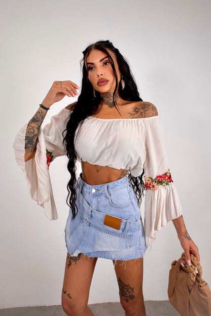 Gonna denim Patchwork
