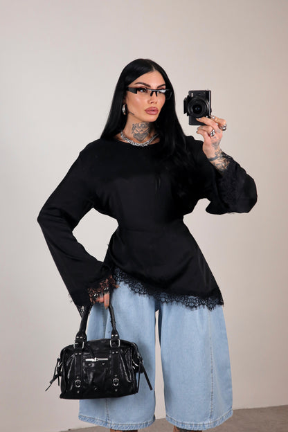 Maglia long sleeve Elegant - Nero