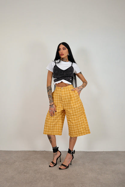 Bermuda tartan Riley - Giallo senape