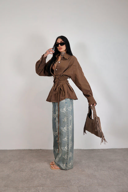 Jeans wide leg Butterfly