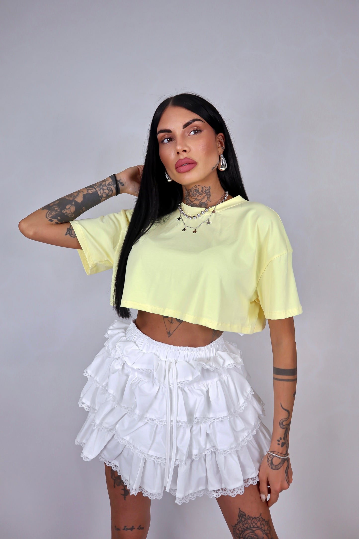 T-Shirt Over Crop - Giallo