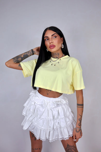 T-Shirt Over Crop - Giallo
