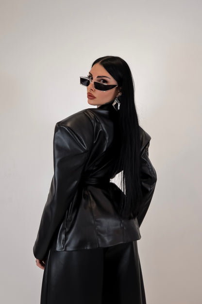 Giacca Ecopelle Alysia - Nero