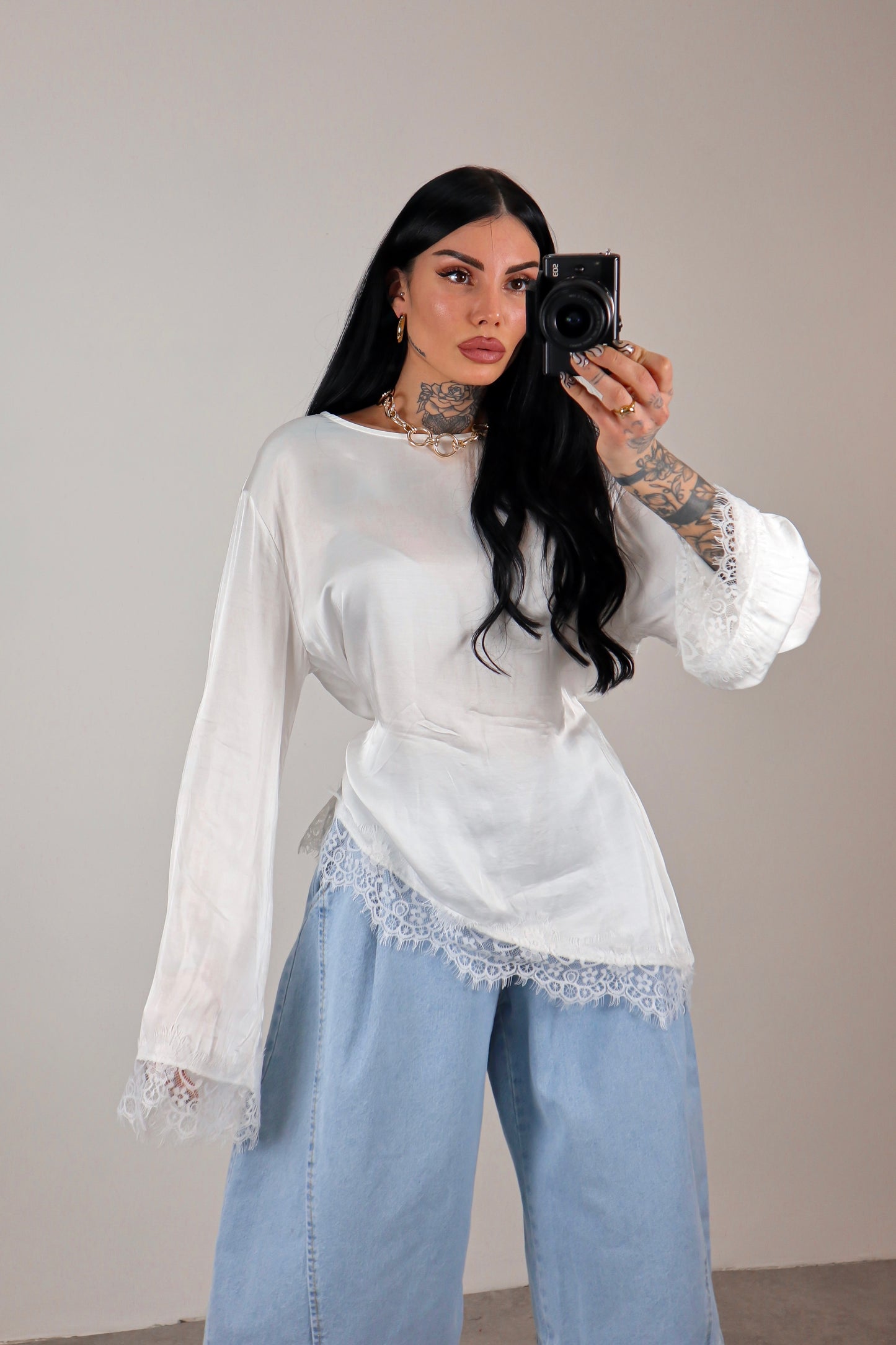 Maglia long sleeve Elegant - Bianco