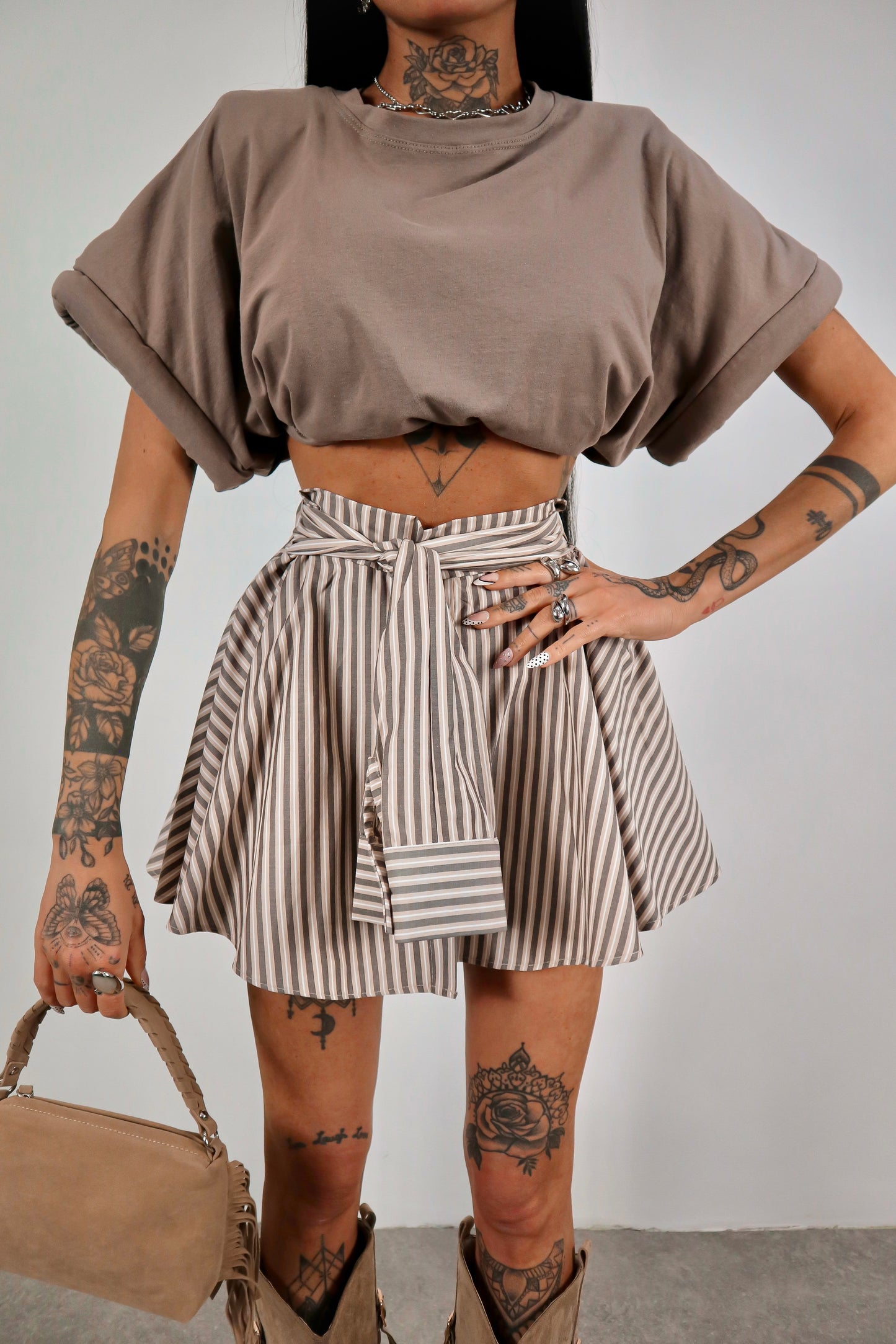 Panta gonna righe Cassidy - Tortora