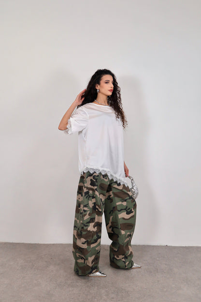 T-shirt Pizzo Brianna - Bianco