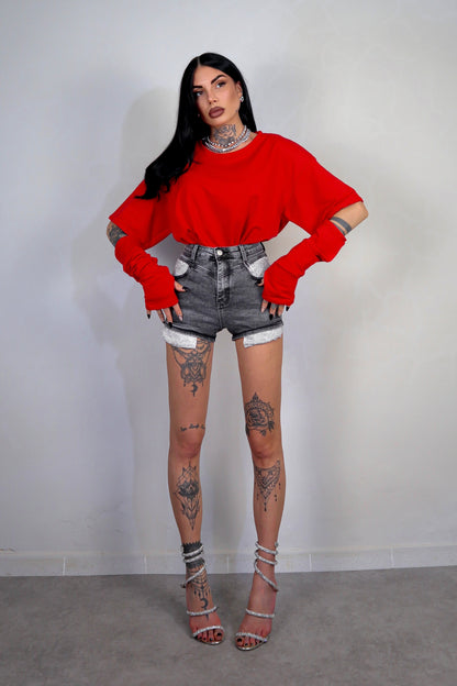 Shorts denim Shanty - Nero fumo
