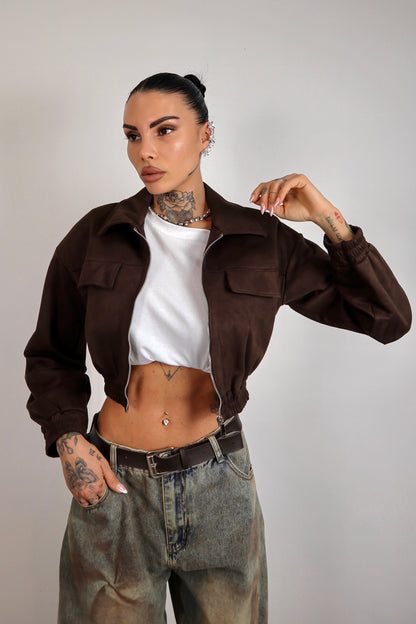 Bomber scamosciato Zahra - Marrone
