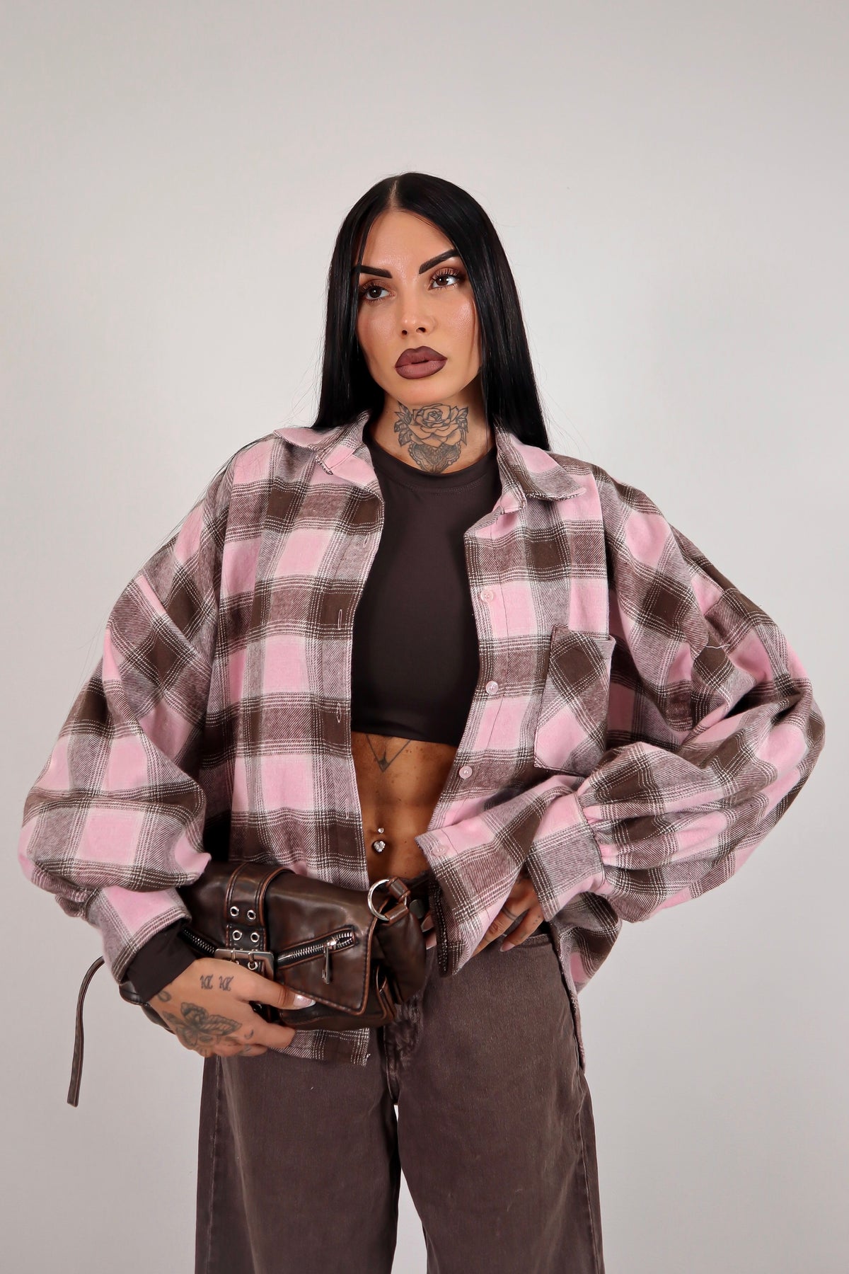 Camicia Tartan Valery - Rosa/marrone