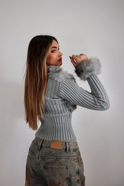 Giacca Pelliccia Malvina - Grigio