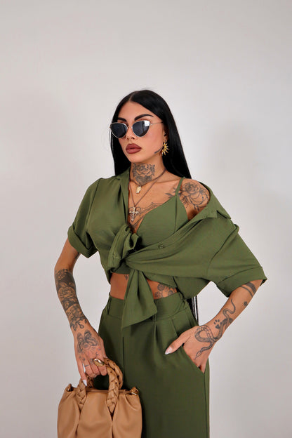 Completo tris Amanda - Verde militare