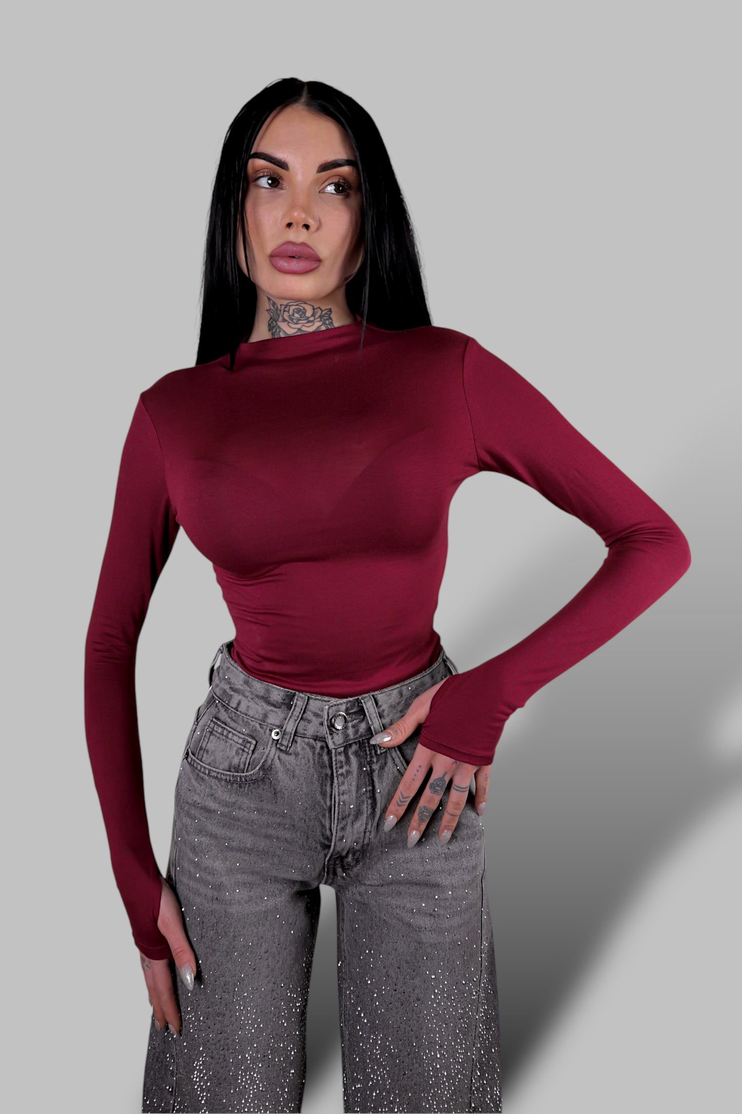 Body Velato Guantino - Bordeaux