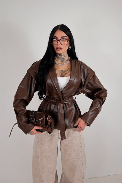 Giacca Ecopelle Mirabel - Marrone