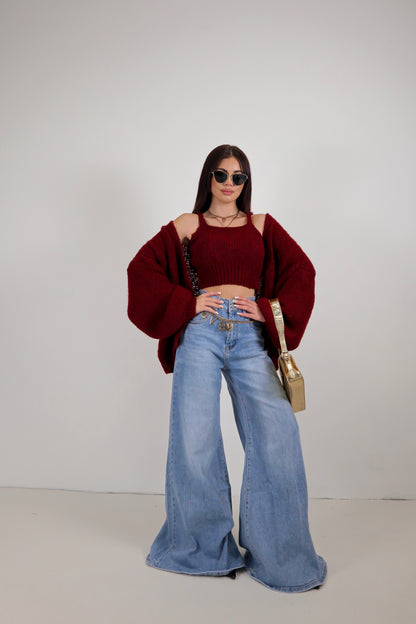 Set Cardigan Judy - Bordeaux