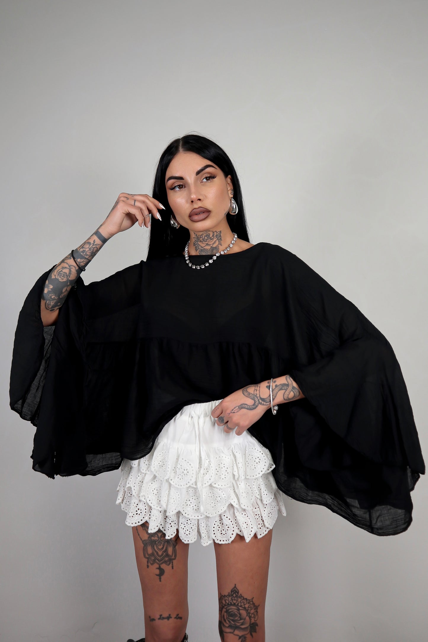 Blusa cotone Zahira - Nero