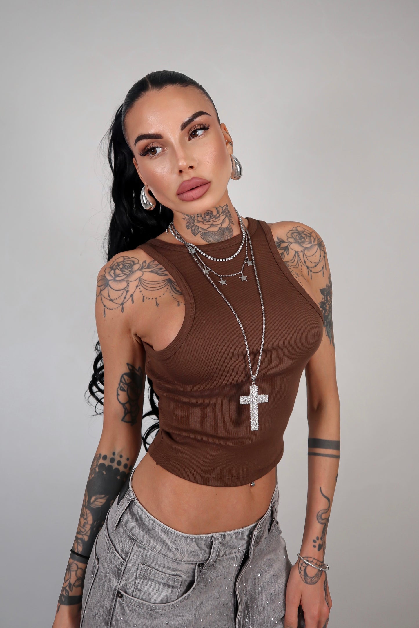 Canottiera Basic - Marrone
