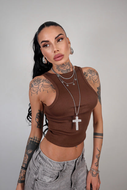 Canottiera Basic - Marrone