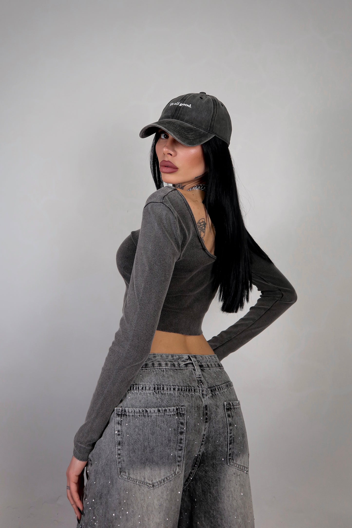 Maglia Crop Cleo - Nero