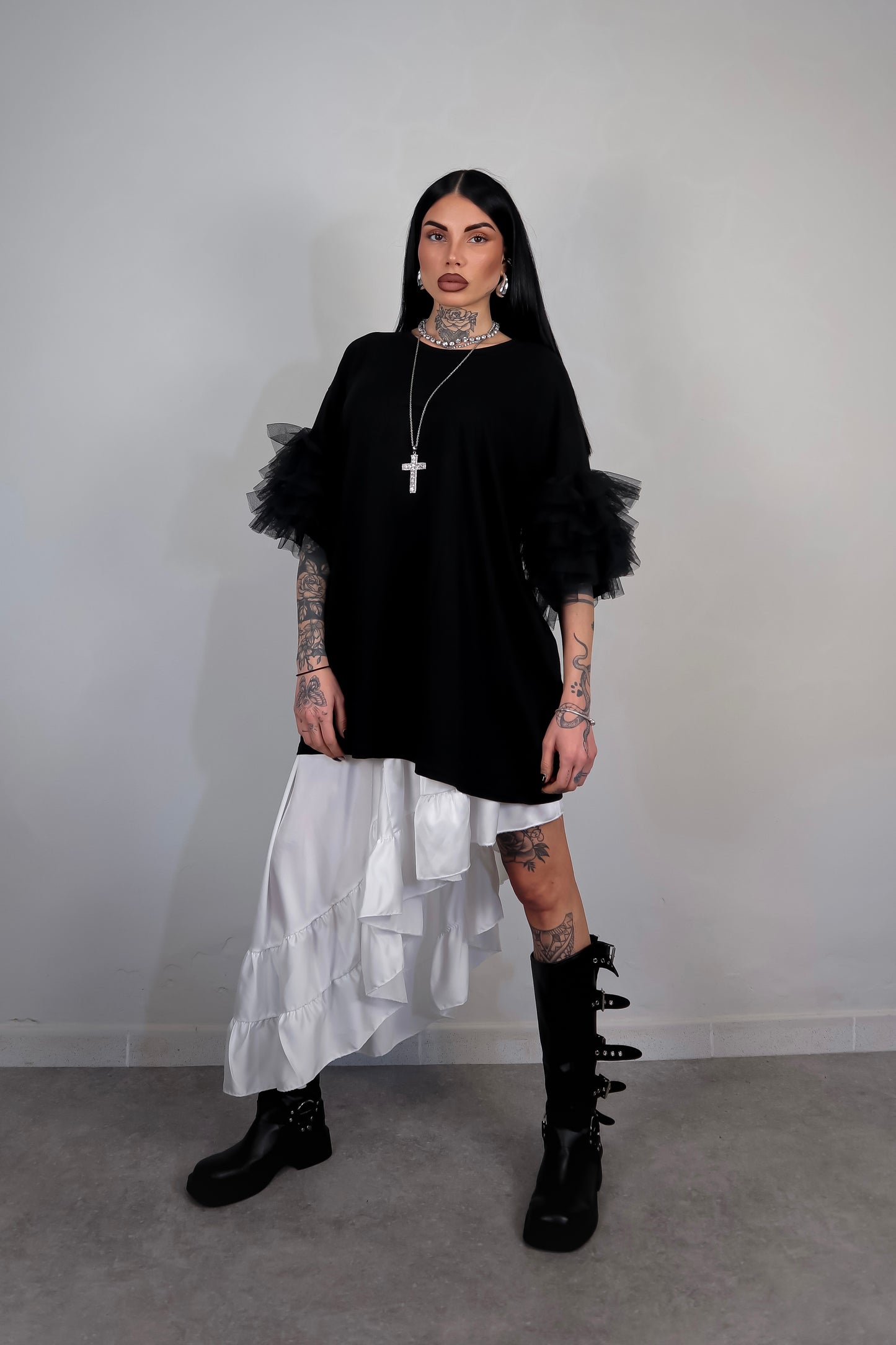 T-Shirt Oversize Fluffy - Nero