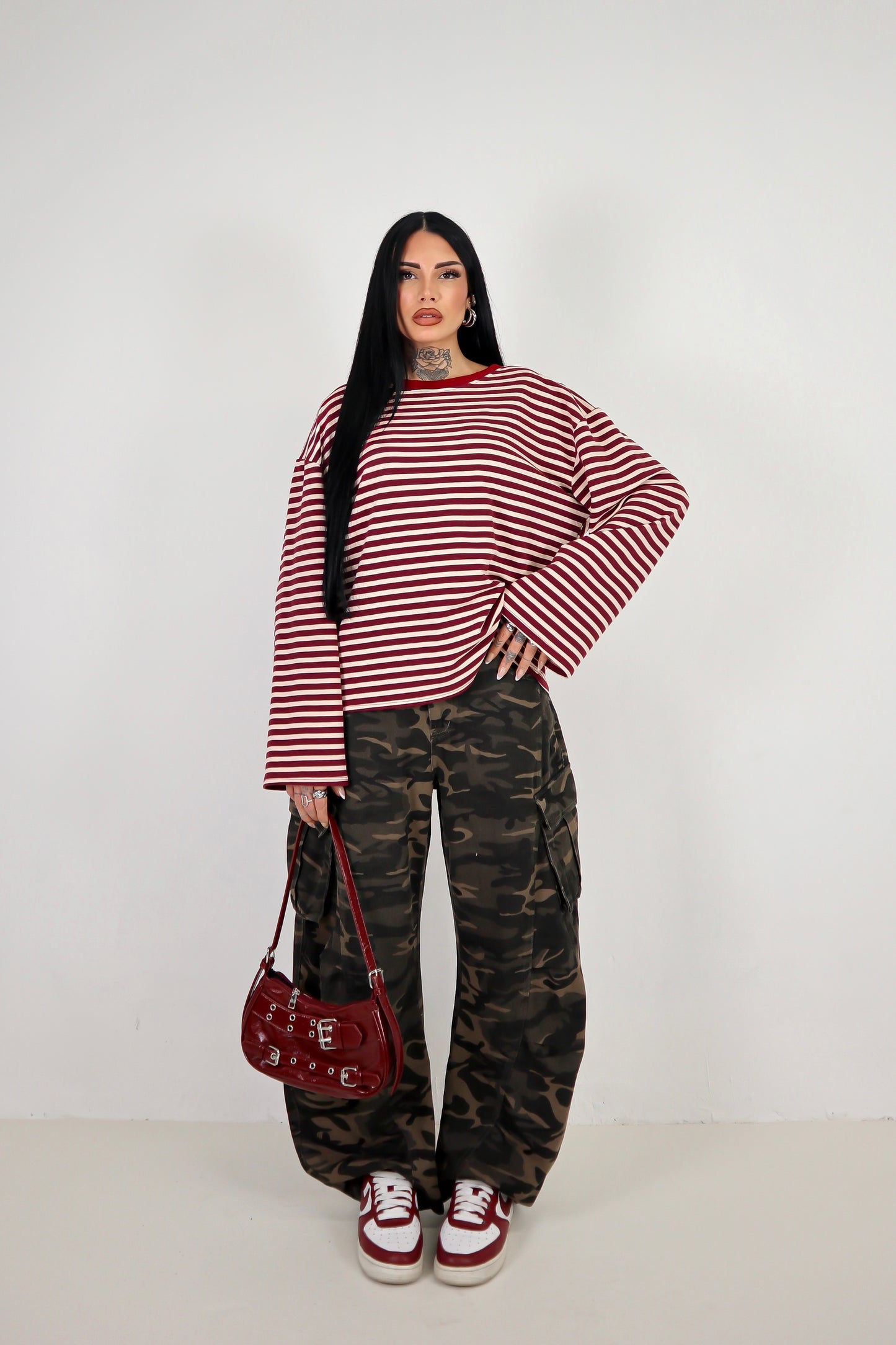 Maglia Lines - Panna/Bordeaux