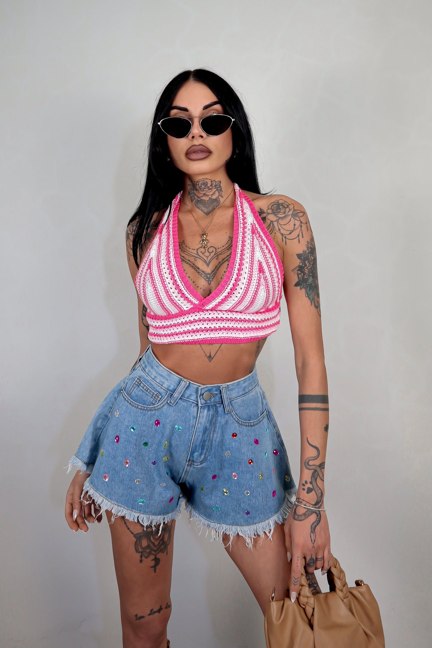Top Crochet Selly - Rosa