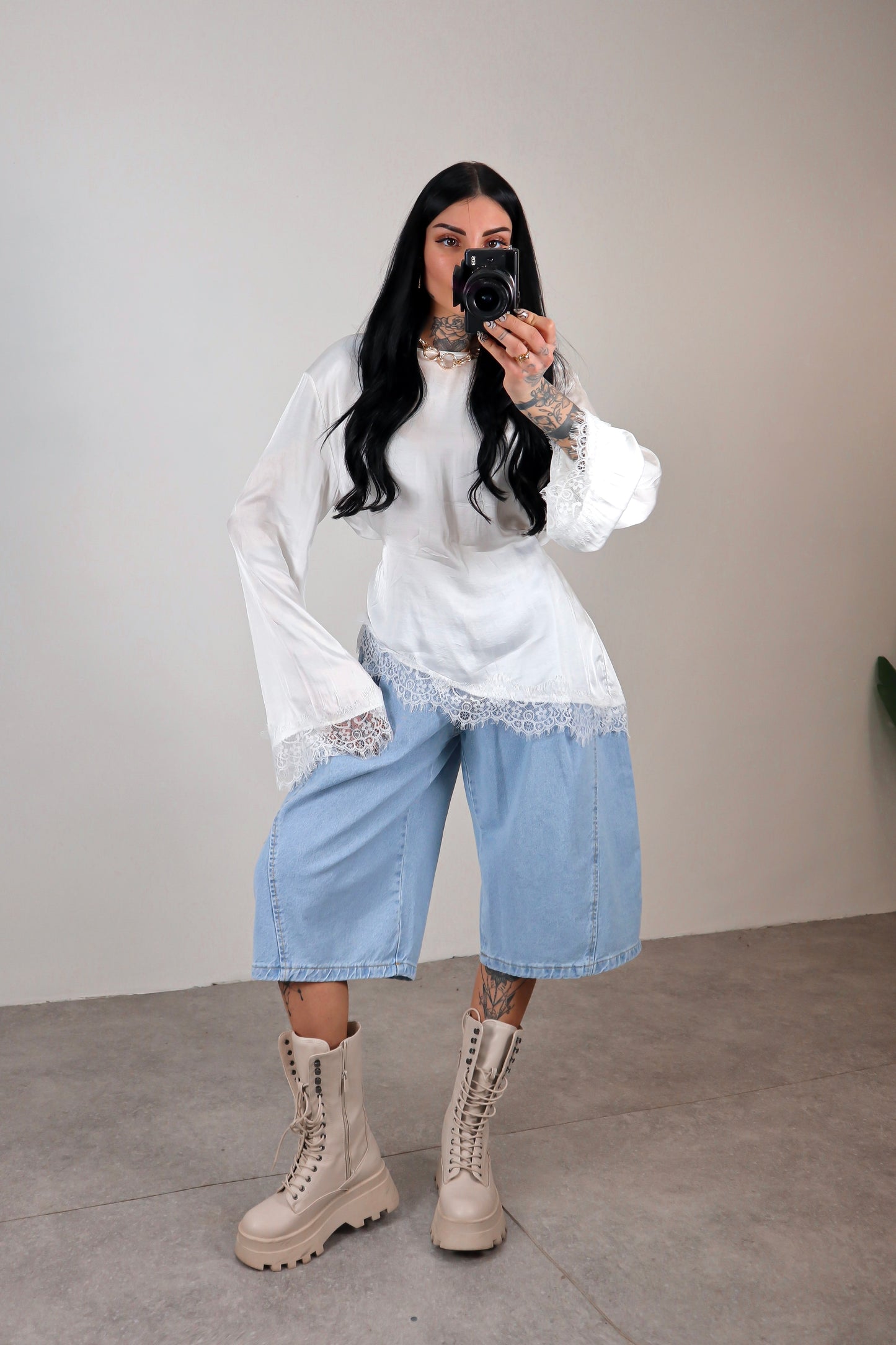 Maglia long sleeve Elegant - Bianco