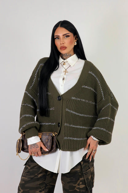 Cardigan over Brenda - Verde Militare