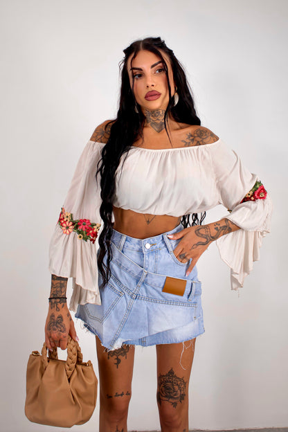 Gonna denim Patchwork