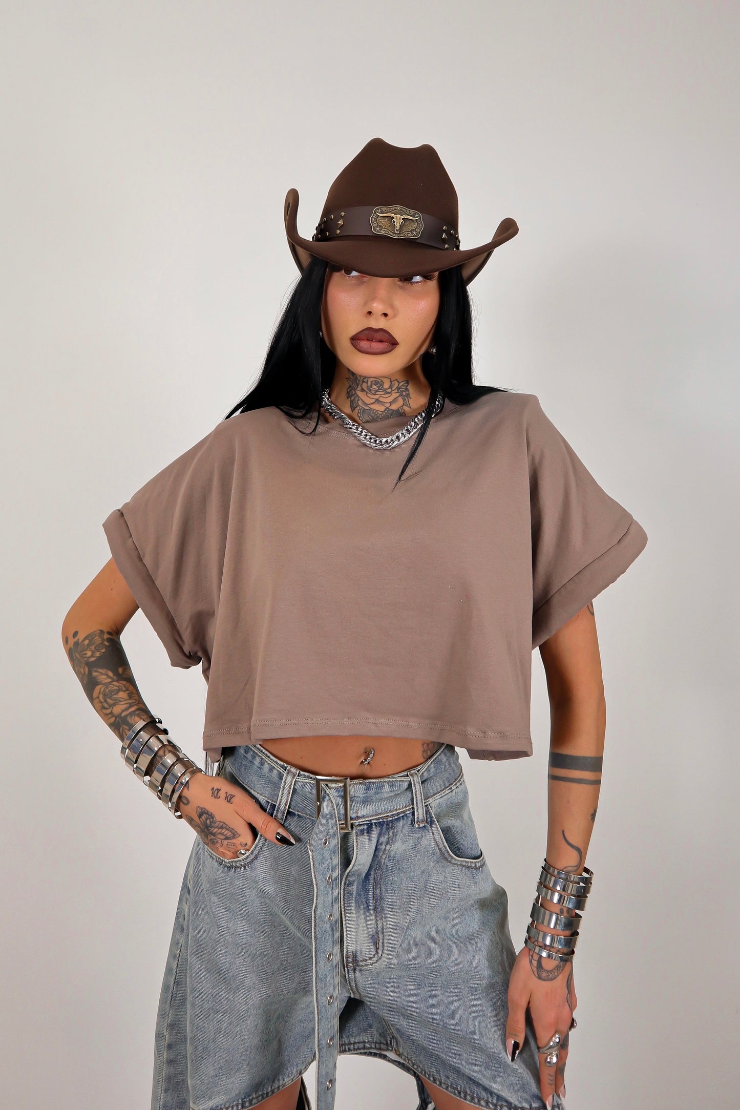 T-shirt crop Donut - Fango