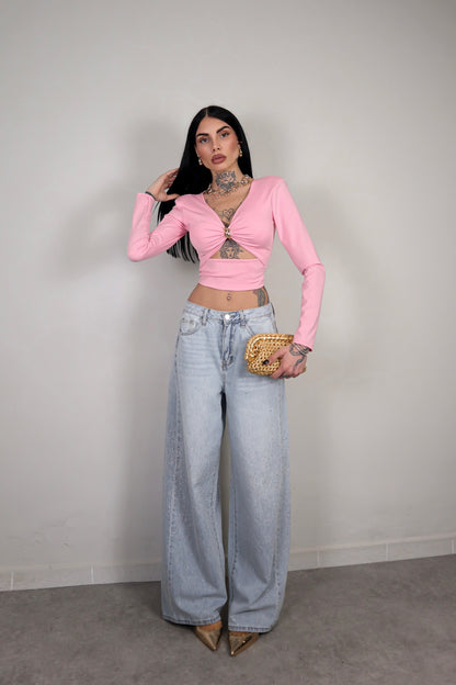 Maglia Crop Persia - Rosa