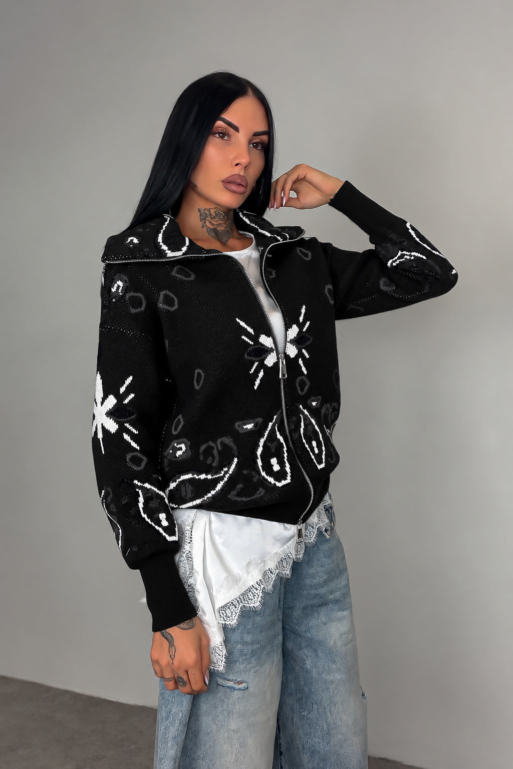 Cardigan Bandana - Nero
