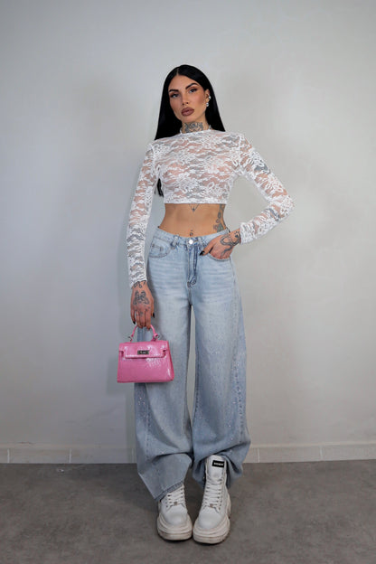 Top Coprispalle Pizzo - Bianco