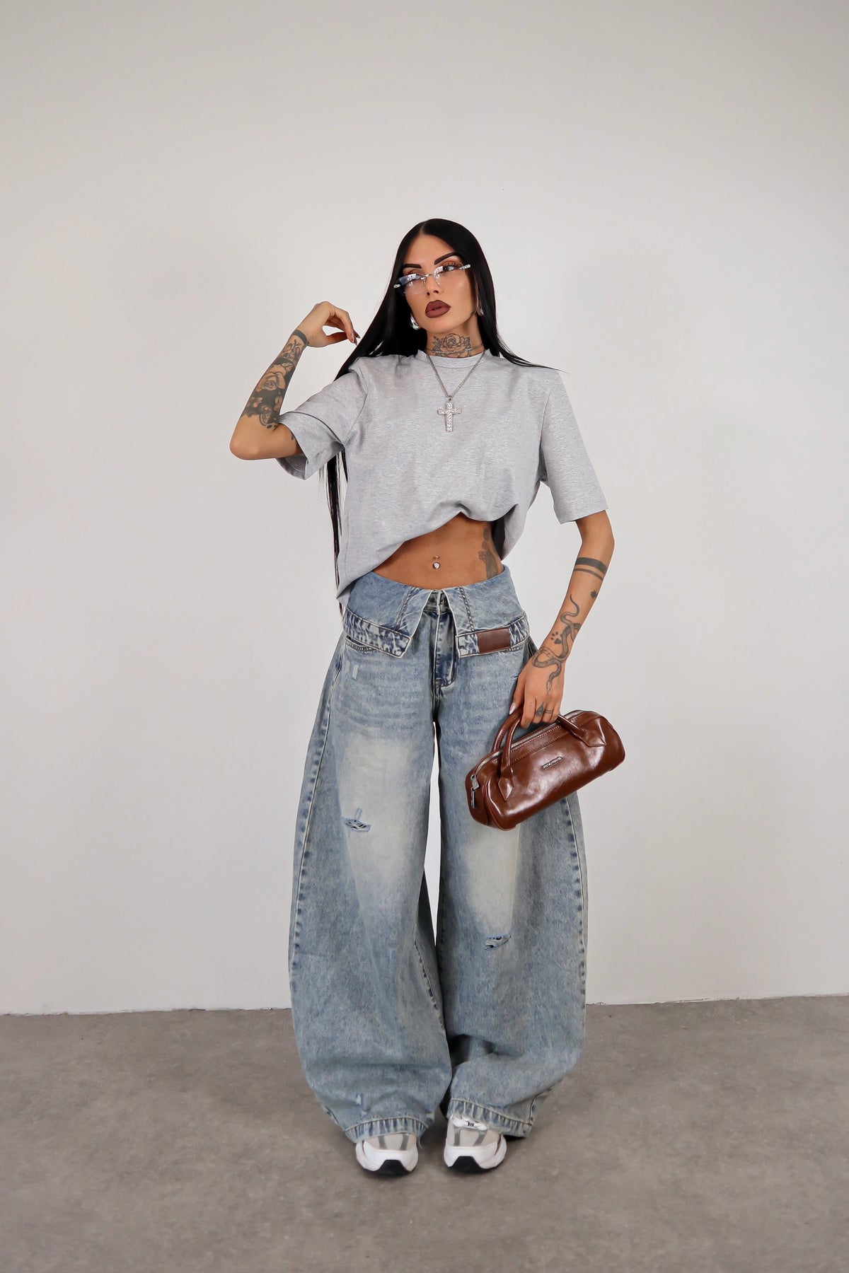 T-shirt Spalline - Grigio