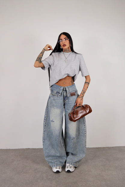 T-shirt Spalline - Grigio
