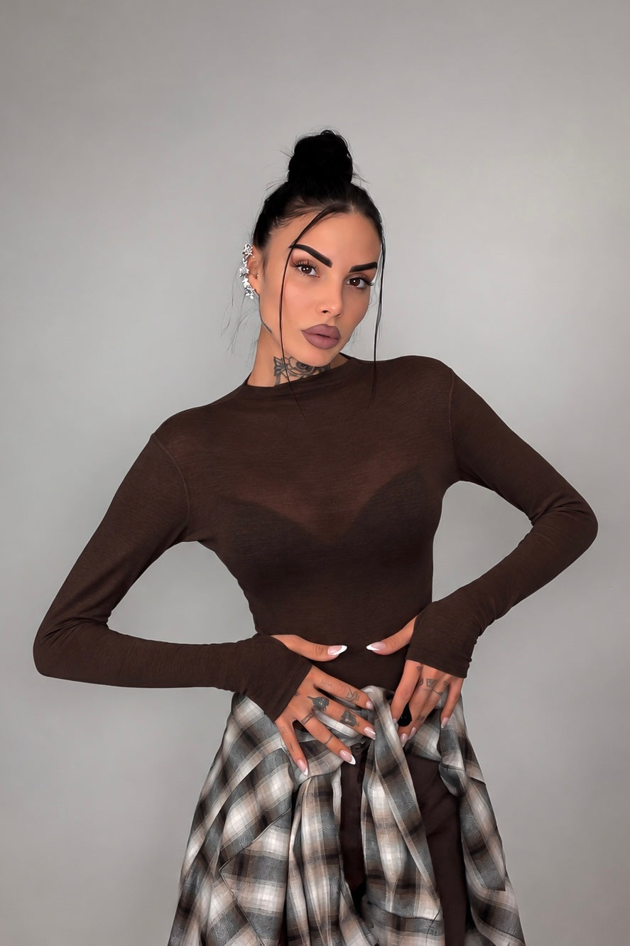 Body Velato Guantino - Marrone
