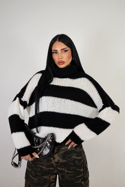 Maglione Nadine - Nero/Bianco