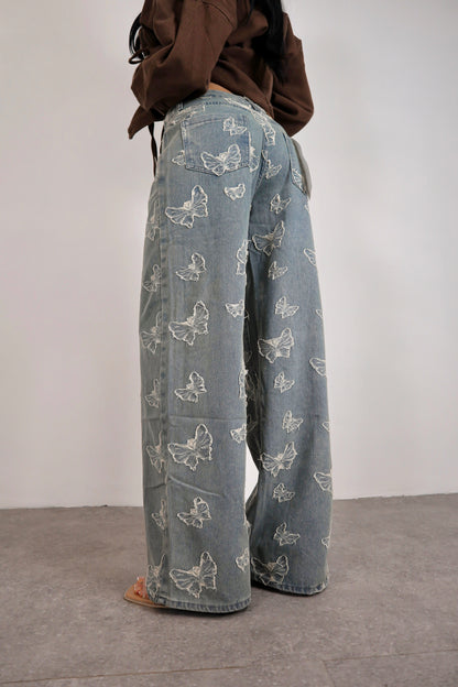 Jeans wide leg Butterfly