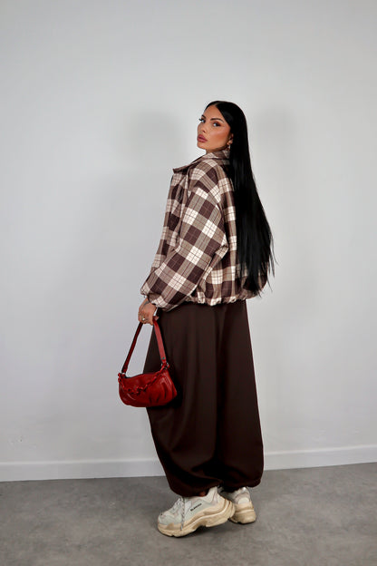 Bomber Tartan - Marrone