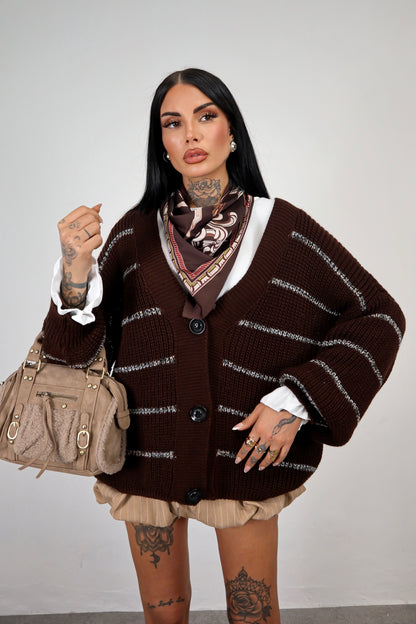 Cardigan over Brenda - Marrone