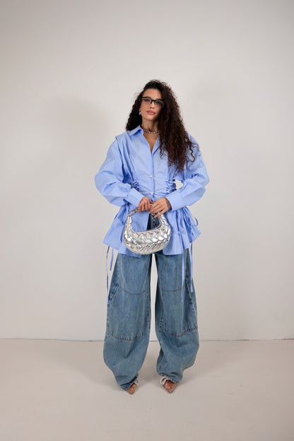 Camicia Stringhe - Azzurro