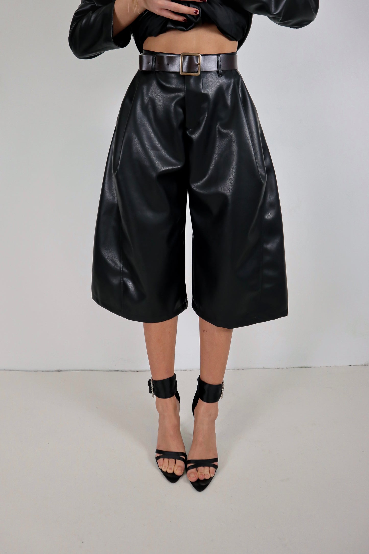 Bermuda Ecopelle Alysia - Nero